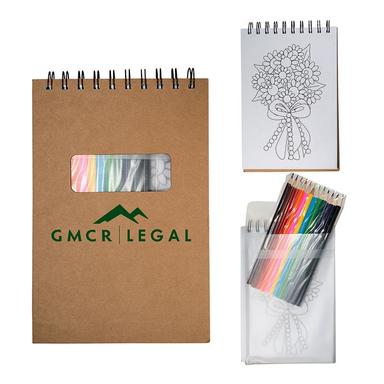NOTEBOOK WITH COLORED PENCILS