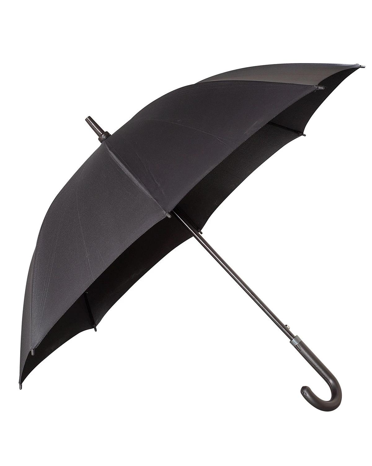 LEEMAN™ 48" EXECUTIVE UMBRELLA WITH CURVED FAUX LEATHER HANDLE