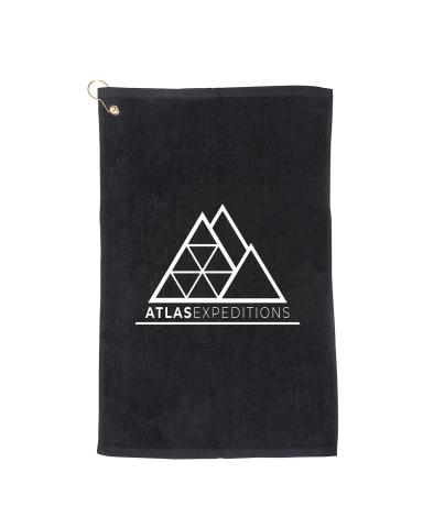 GOLF TOWEL WITH GROMMET AND HOOK (16" X 25")