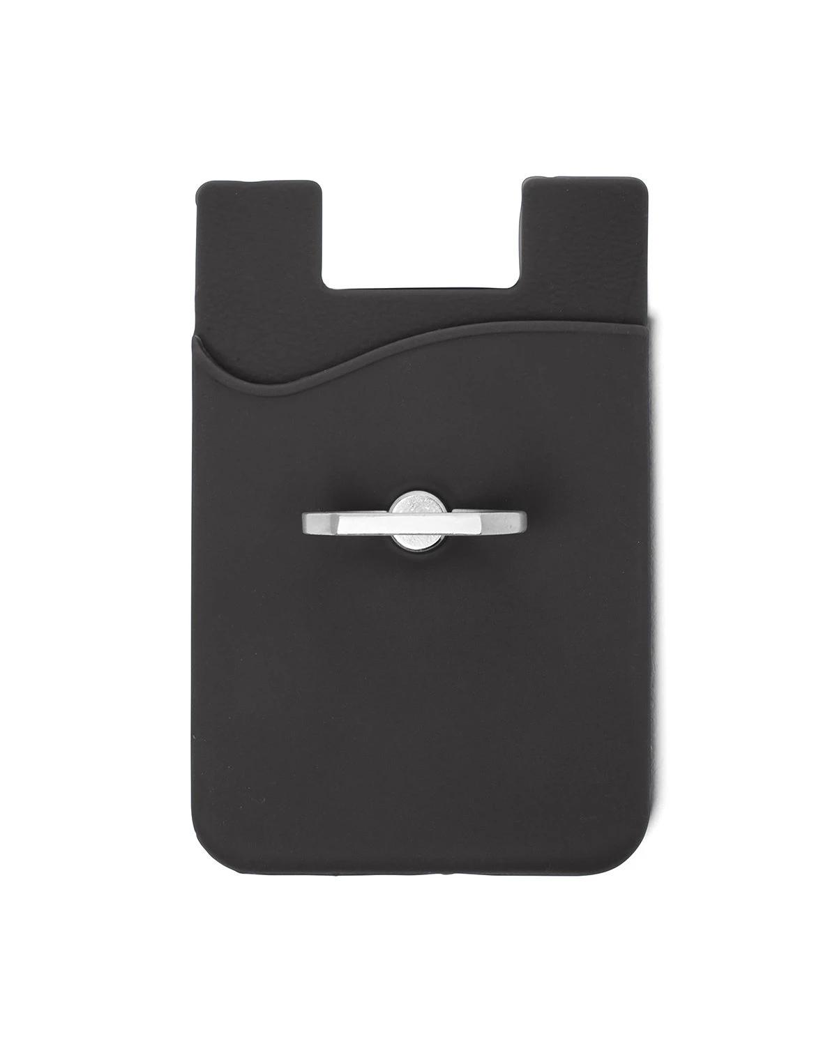 SILICONE CARD HOLDER WITH METAL RING PHONE STAND