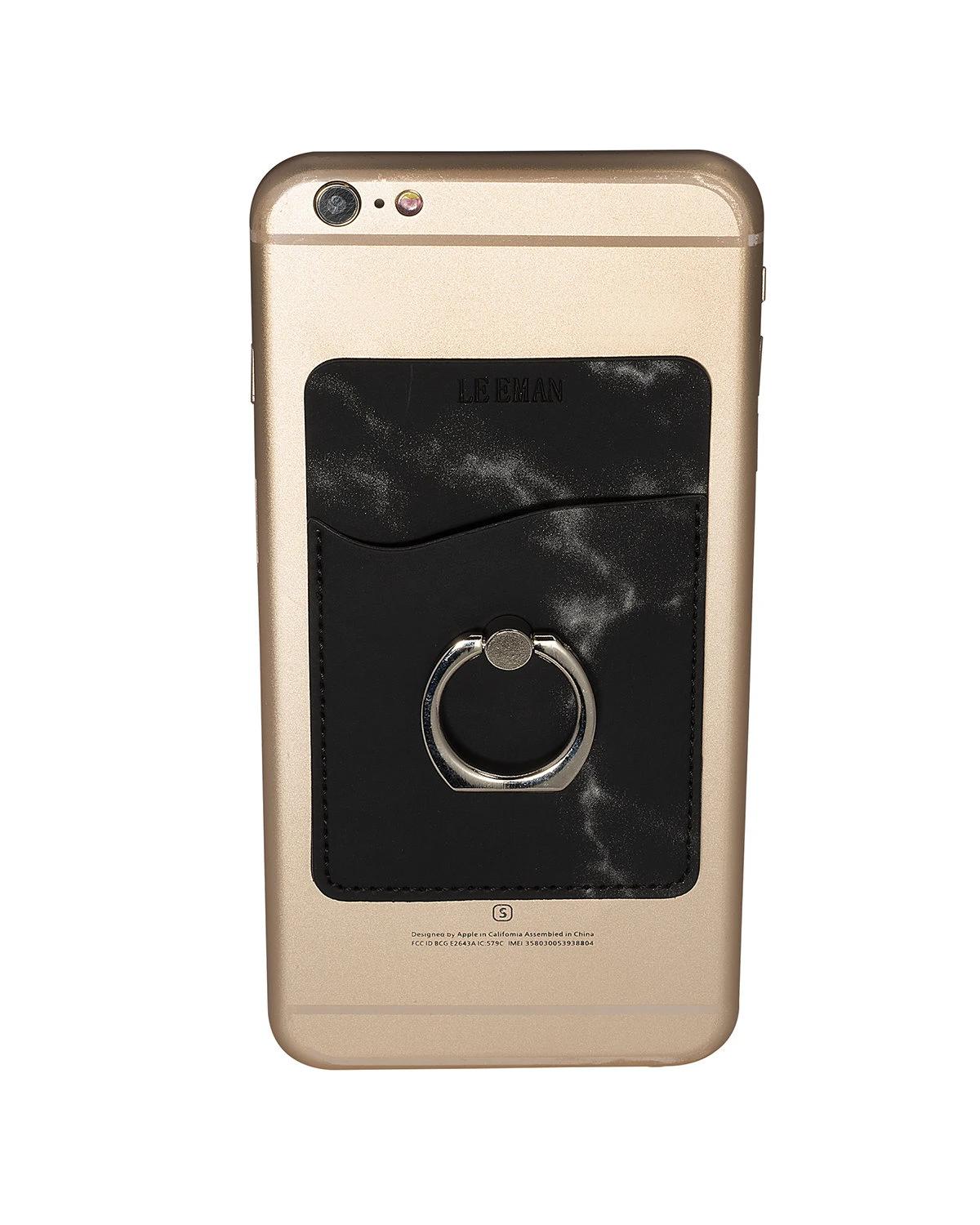 LEEMAN™ MARBLE CARD HOLDER WITH METAL RING PHONE STAND