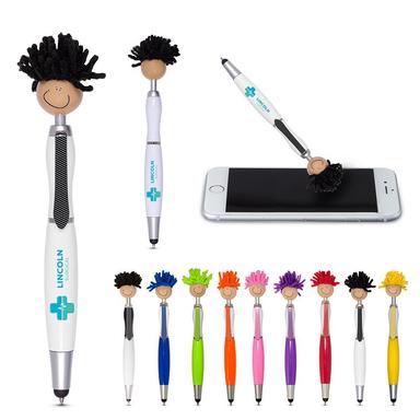 MULTICULTURAL MOPTOPPERS® SCREEN CLEANER WITH STYLUS PEN (TAN SKIN COLOR)