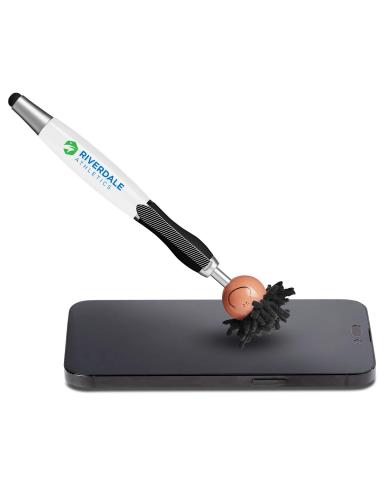 MULTICULTURAL MOPTOPPERS® SCREEN CLEANER WITH STYLUS PEN (TAN SKIN COLOR)