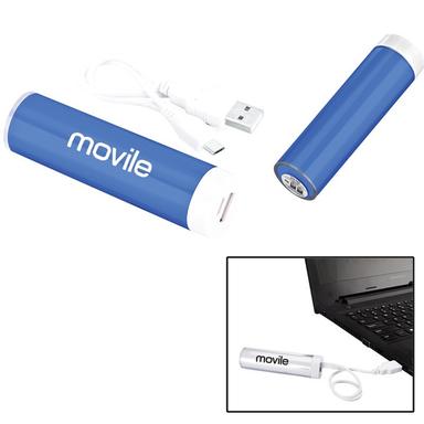 CYLINDER PLASTIC MOBILE POWER BANK CHARGER - UL CERTIFIED