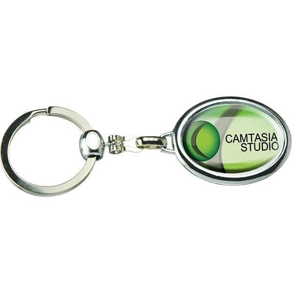 Oval 2 Sided Metal Keychain
