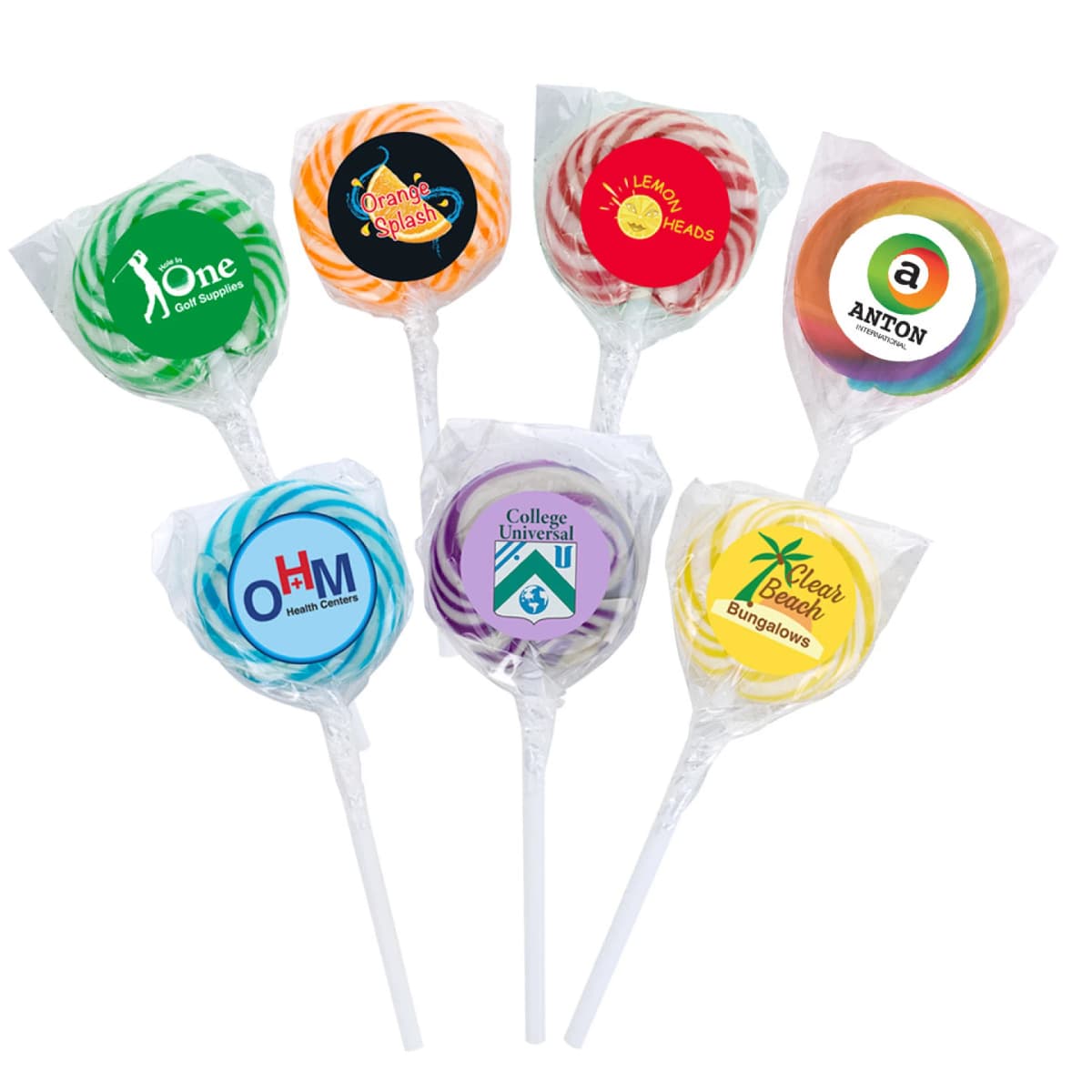 SWIRL LOLLIPOP WITH ROUND LABEL