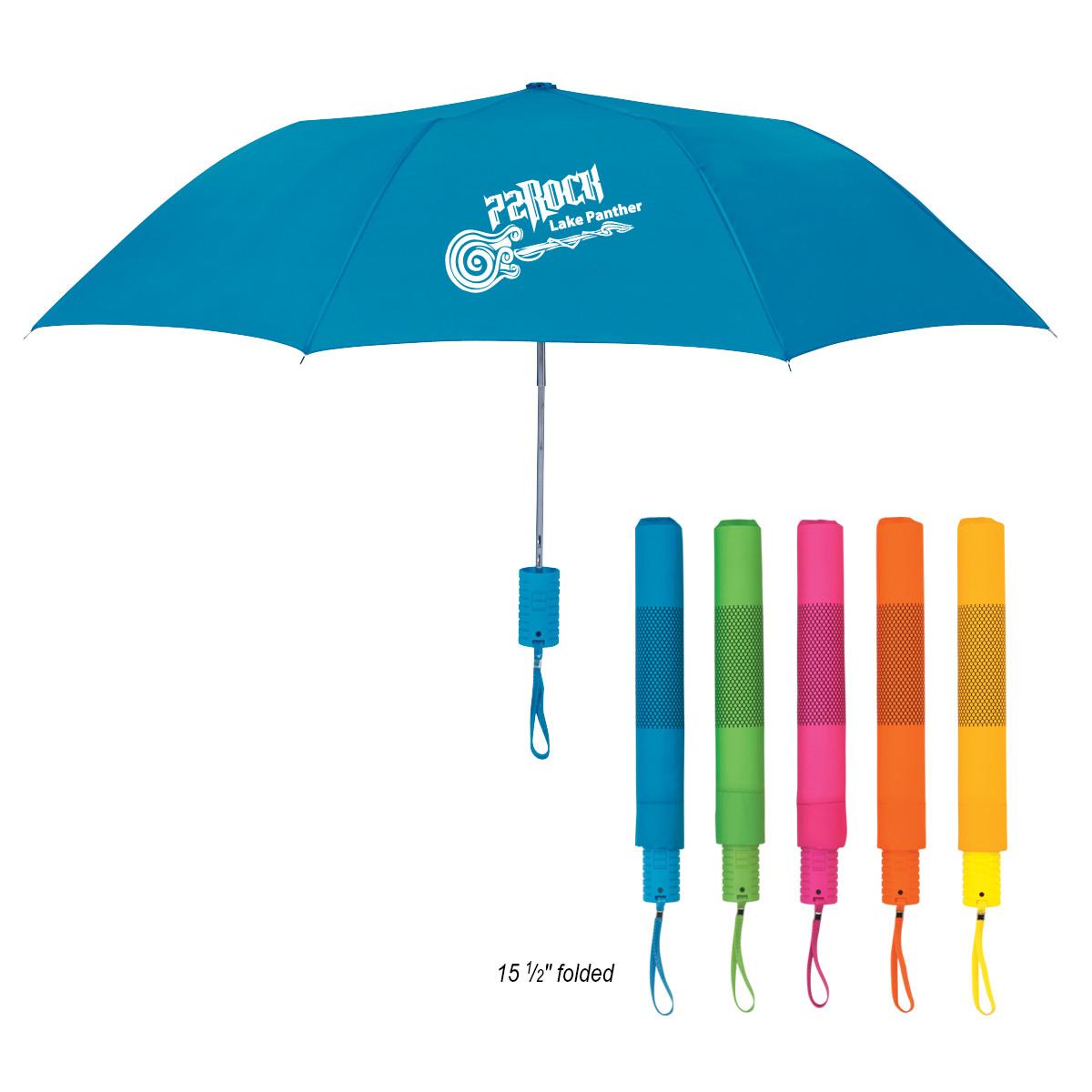 42" ARC NEON TELESCOPIC FOLDING UMBRELLA