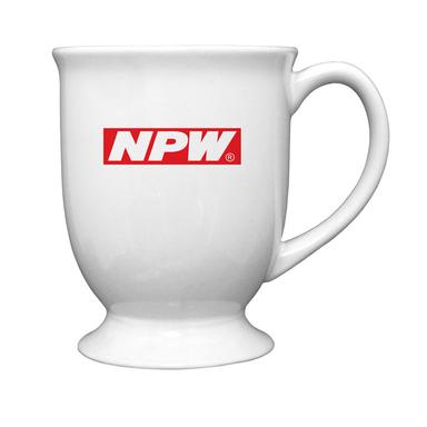 17 Oz. White Hugo Footed Bistro Mug