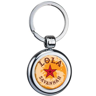 Two Sided Budget Chrome Plated Domed Keytag Round
