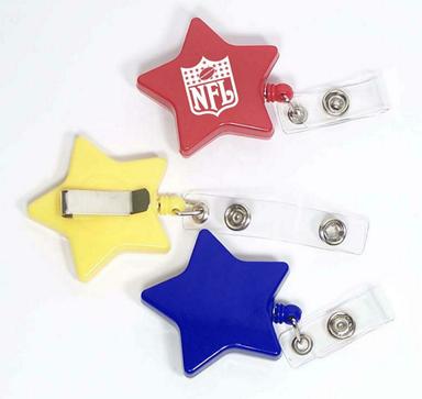 Star Retractable Badge Reel with Metal Clip