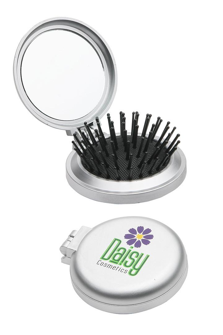 Travel Disk Brush & Mirror