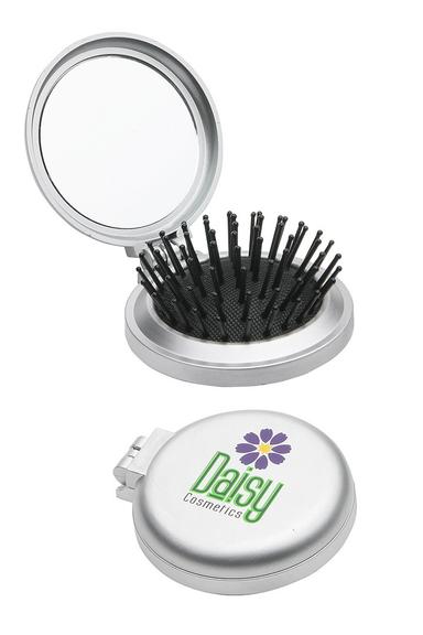 Travel Disk Brush & Mirror
