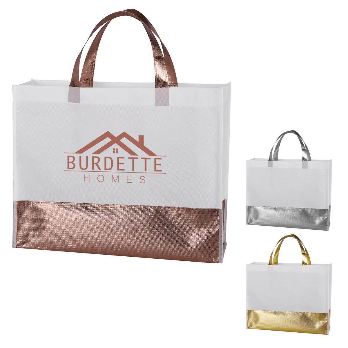 FLAIR METALLIC ACCENT NON-WOVEN TOTE BAG