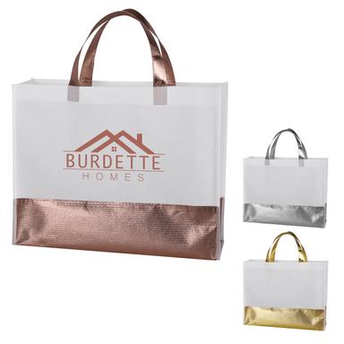 FLAIR METALLIC ACCENT NON-WOVEN TOTE BAG