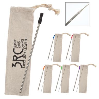STAINLESS STRAW KIT WITH COTTON POUCH