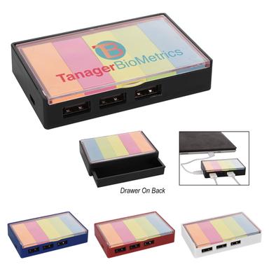 3-PORT USB HUB WITH STICKY FLAGS