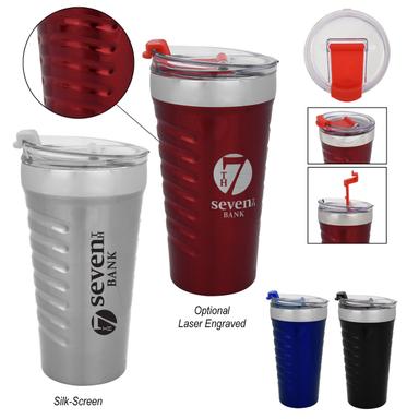 16 OZ. RIPPLE EFFECT STAINLESS STEEL TUMBLER