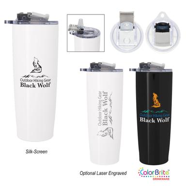 25 OZ. POP 'N SIP STAINLESS STEEL TUMBLER