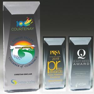 Faceted Obelisk Acrylic Award w/4-Color Process (3 3/4"x 9 3/4"x 1 1/4")