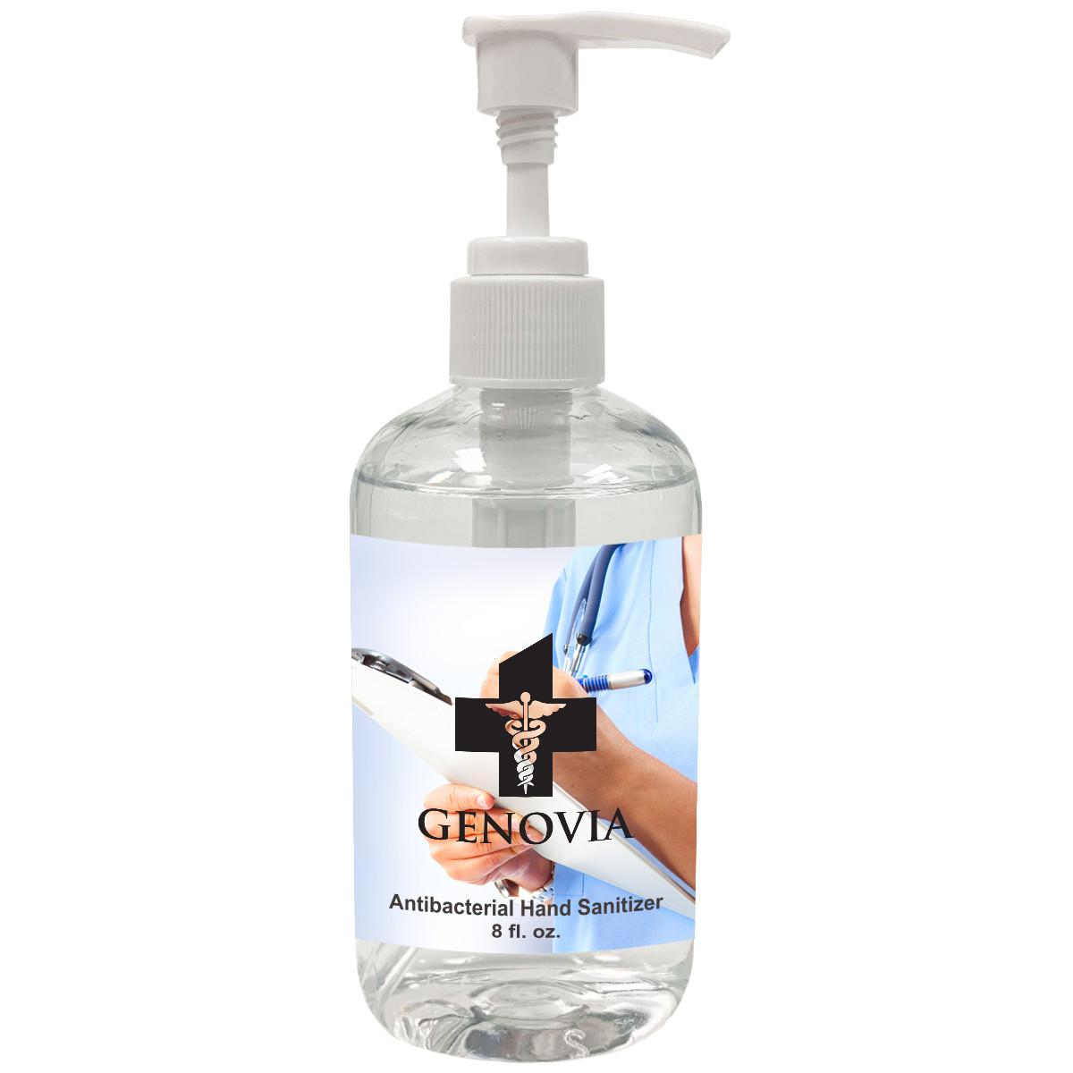 8 OZ. USA MADE GEL HAND SANITIZER WITH PUMP