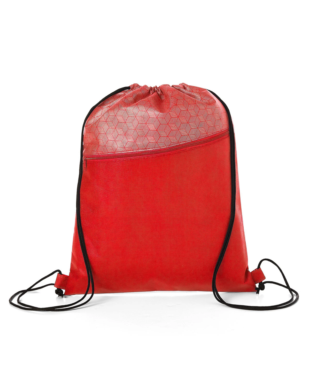 HEXAGON PATTERN NON-WOVEN DRAWSTRING BACKPACK
