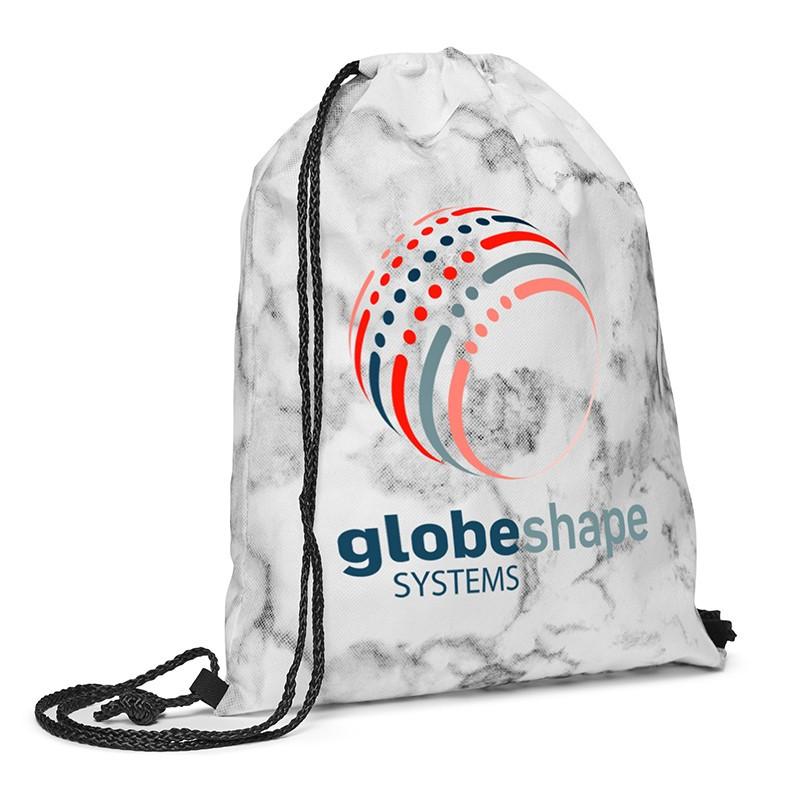 MARBLE NON-WOVEN DRAWSTRING BACKPACK