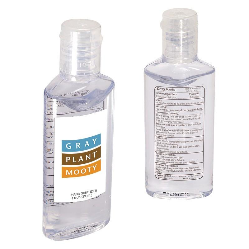 HAND SANITIZER IN OVAL BOTTLE - 1 OZ.