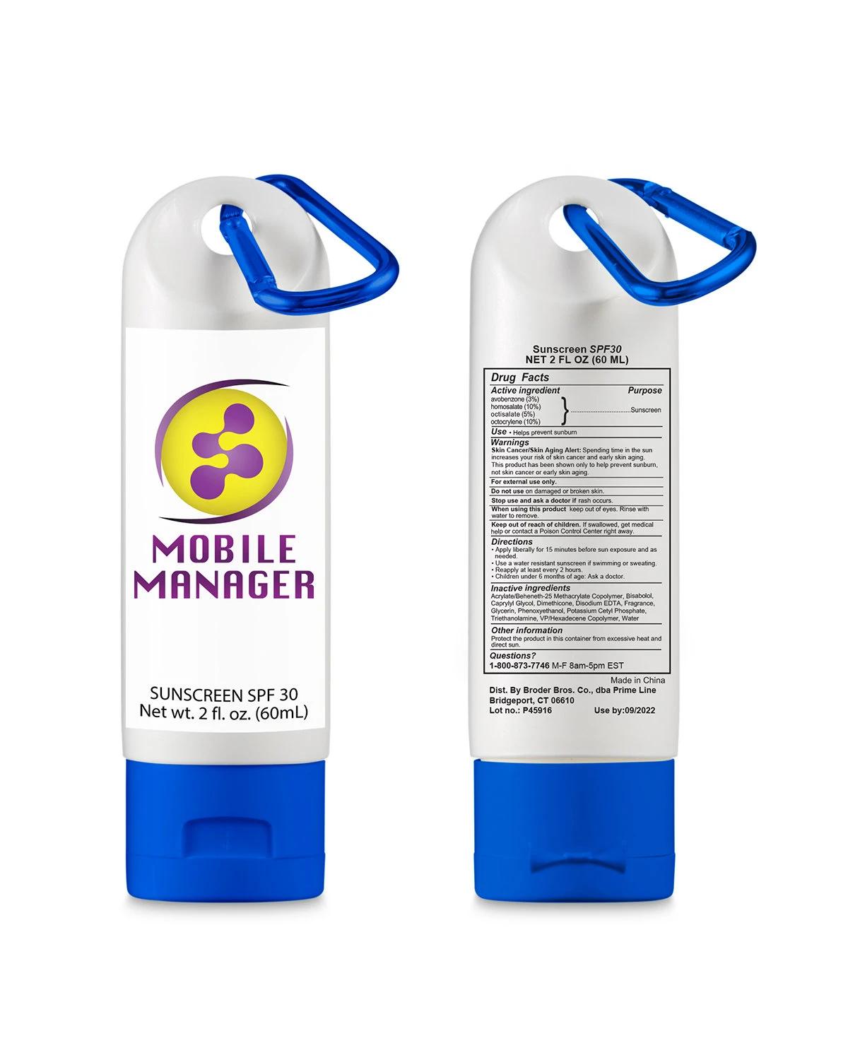 2 OZ. SUNSCREEN WITH CARABINER - SPF 30