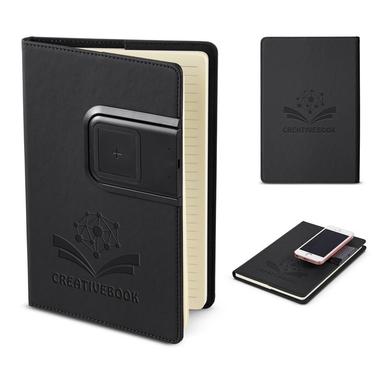REFILLABLE JOURNAL WITH WIRELESS CHARGING PANEL