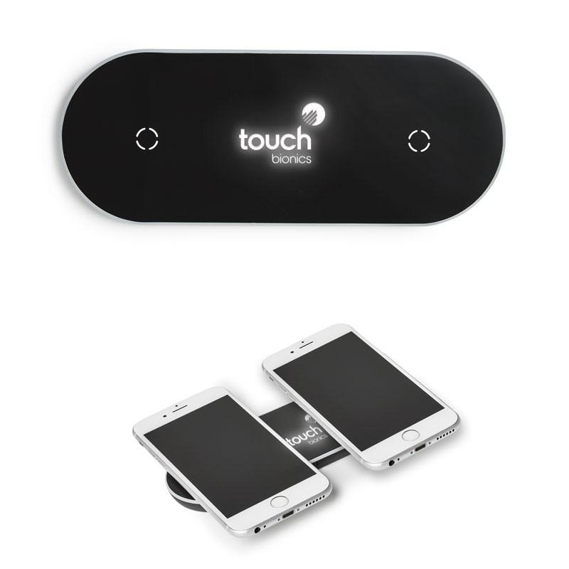 LIGHT-UP-YOUR-LOGO DUO WIRELESS CHARGING PADS