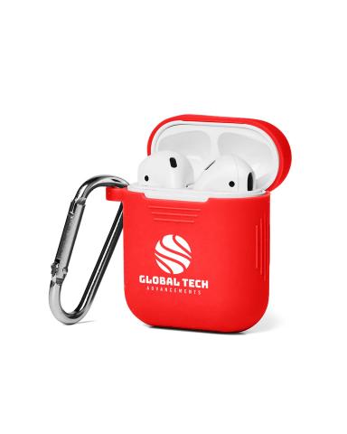 SILICONE EARBUD CASE WITH CARABINER