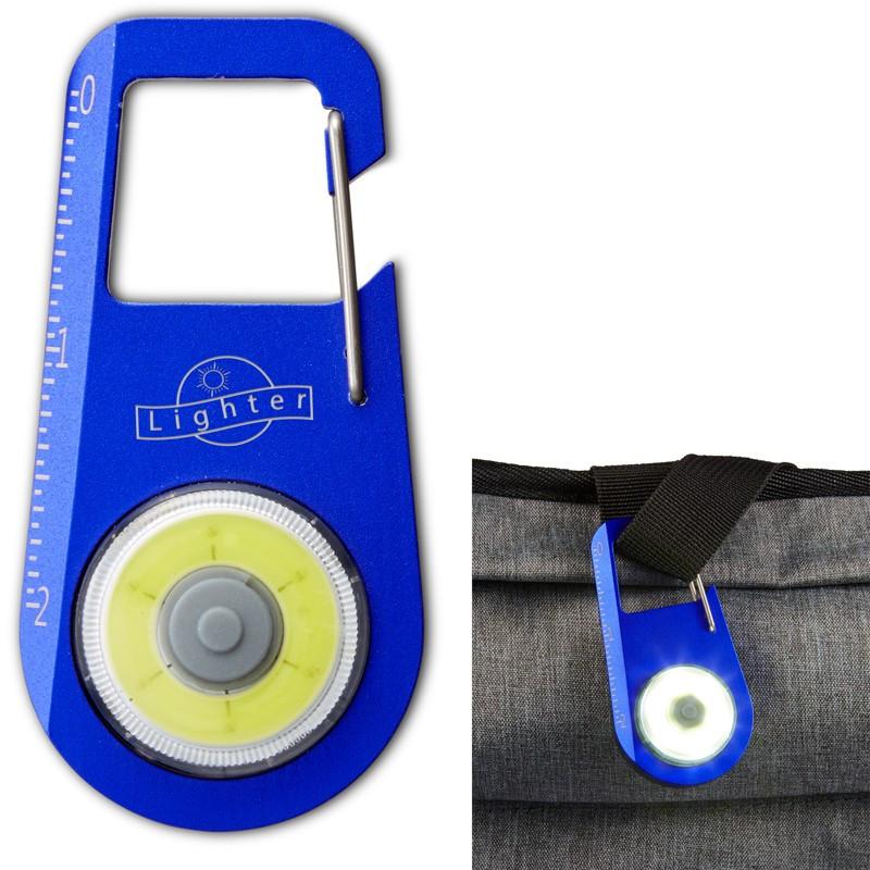 ALUMINUM CARABINER COB LIGHT WITH RULER