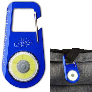 ALUMINUM CARABINER COB LIGHT WITH RULER