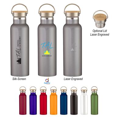 21 OZ. TIPTON STAINLESS STEEL BOTTLE WITH BAMBOO LID