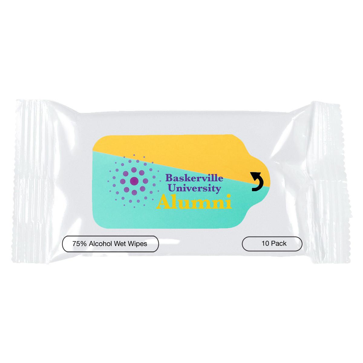10 CT. ALCOHOL ANTIBACTERIAL WET WIPE PACKET