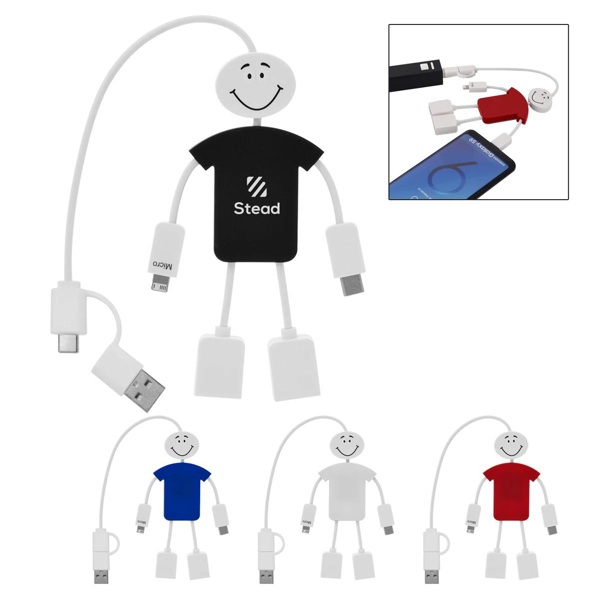 TECHMATE 3-IN-1 CHARGING CABLE & USB HUB