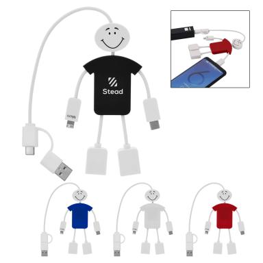 TECHMATE 3-IN-1 CHARGING CABLE & USB HUB