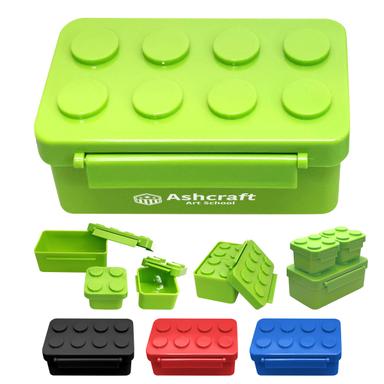 BUILDING BLOCKS STACKABLE LUNCH CONTAINERS
