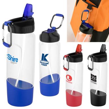 28 Oz. Tritan Shatter Proof Water Bottle with Carabiner
