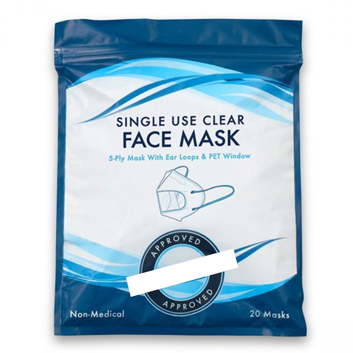 Single Use Clear Face Mask - Direct Import