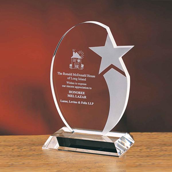 7" OVAL STAR CRYSTAL STAR AWARD