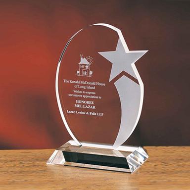 7" OVAL STAR CRYSTAL STAR AWARD