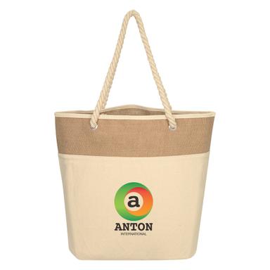 BURLAP ROPE TOTE BAG