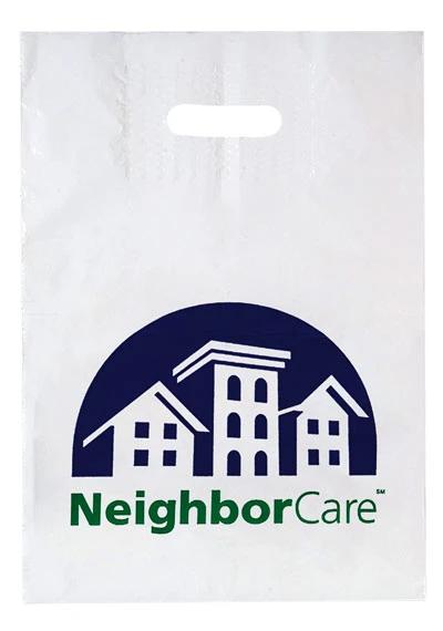 PATCH HANDLE REINFORCED DIE CUT BAG 12” x 16” x 4" GUSSET