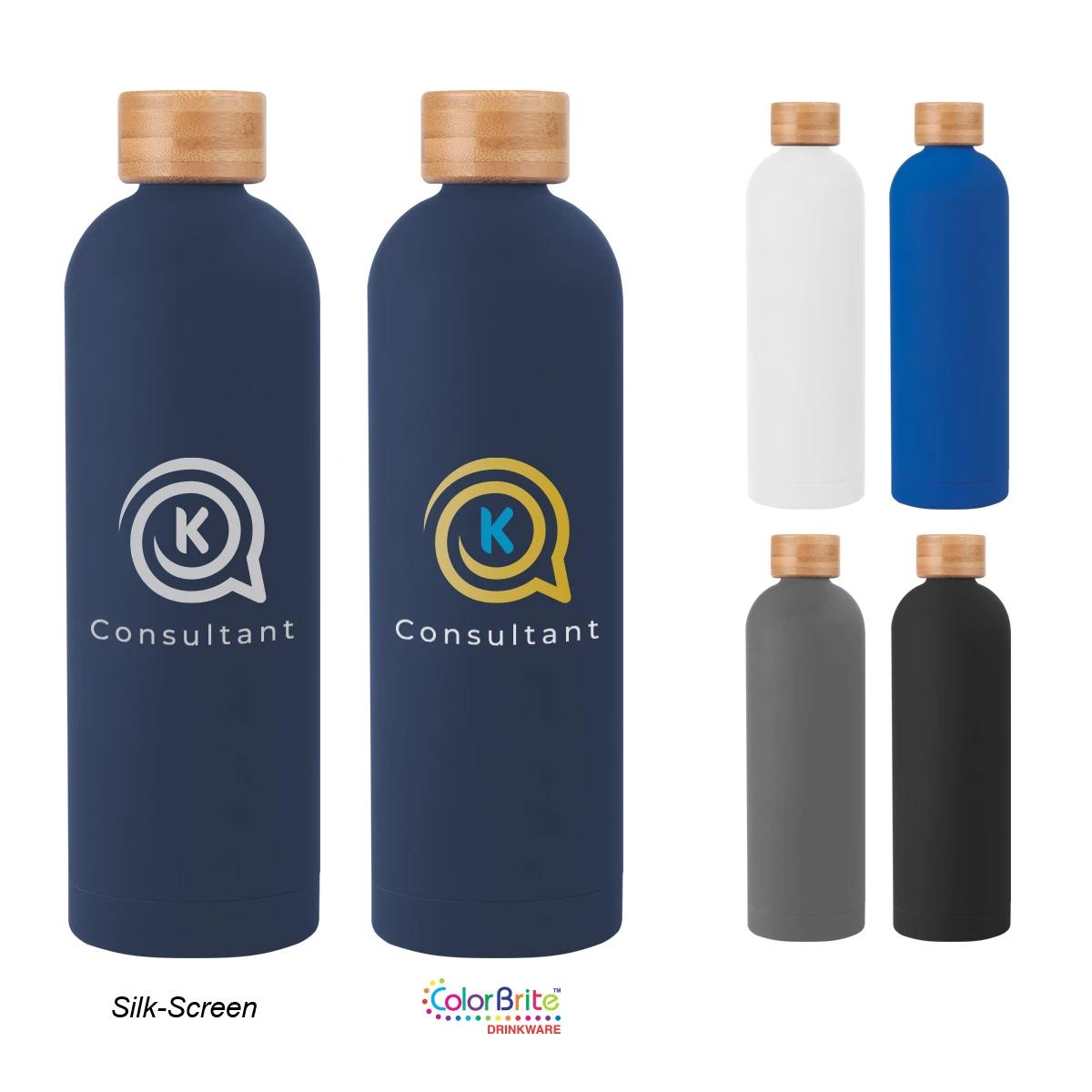 32 OZ. VIVIANE STAINLESS STEEL BOTTLE WITH BAMBOO LID
