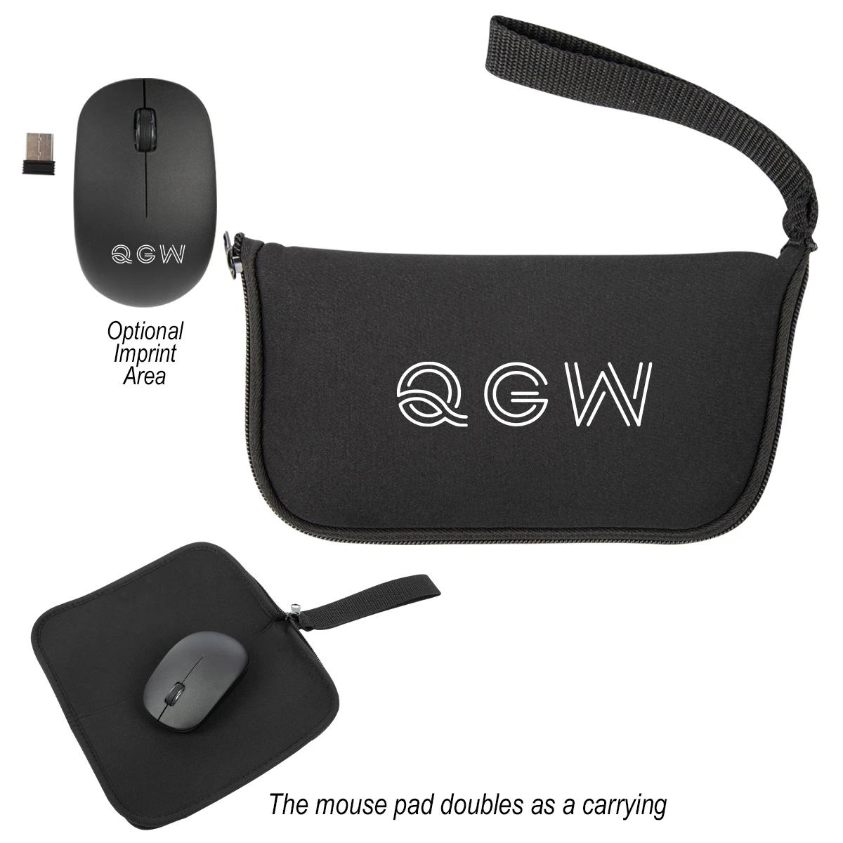 WIRELESS MOUSE WITH MOUSEPAD CARRYING CASE