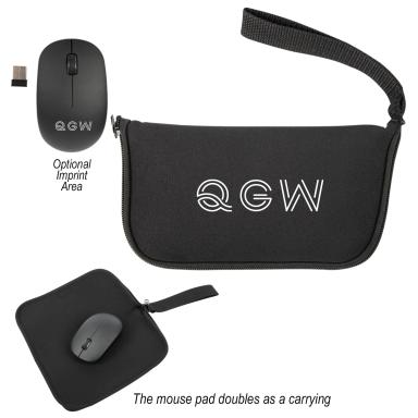 WIRELESS MOUSE WITH MOUSEPAD CARRYING CASE
