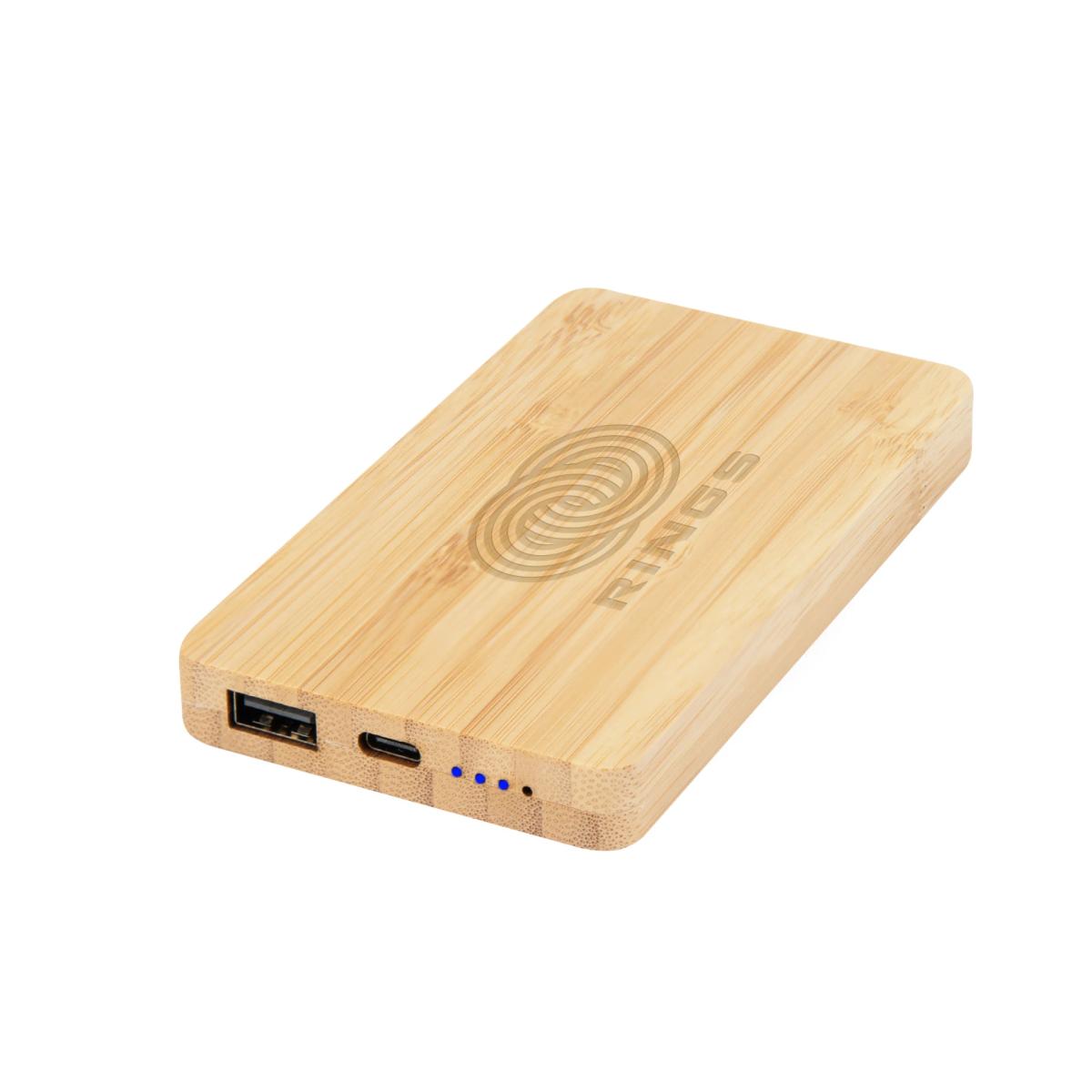 5000 MAH BAMBOO POWER BANK
