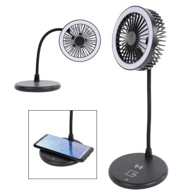 DESKTOP FAN WITH RING LIGHT & WIRELESS CHARGER