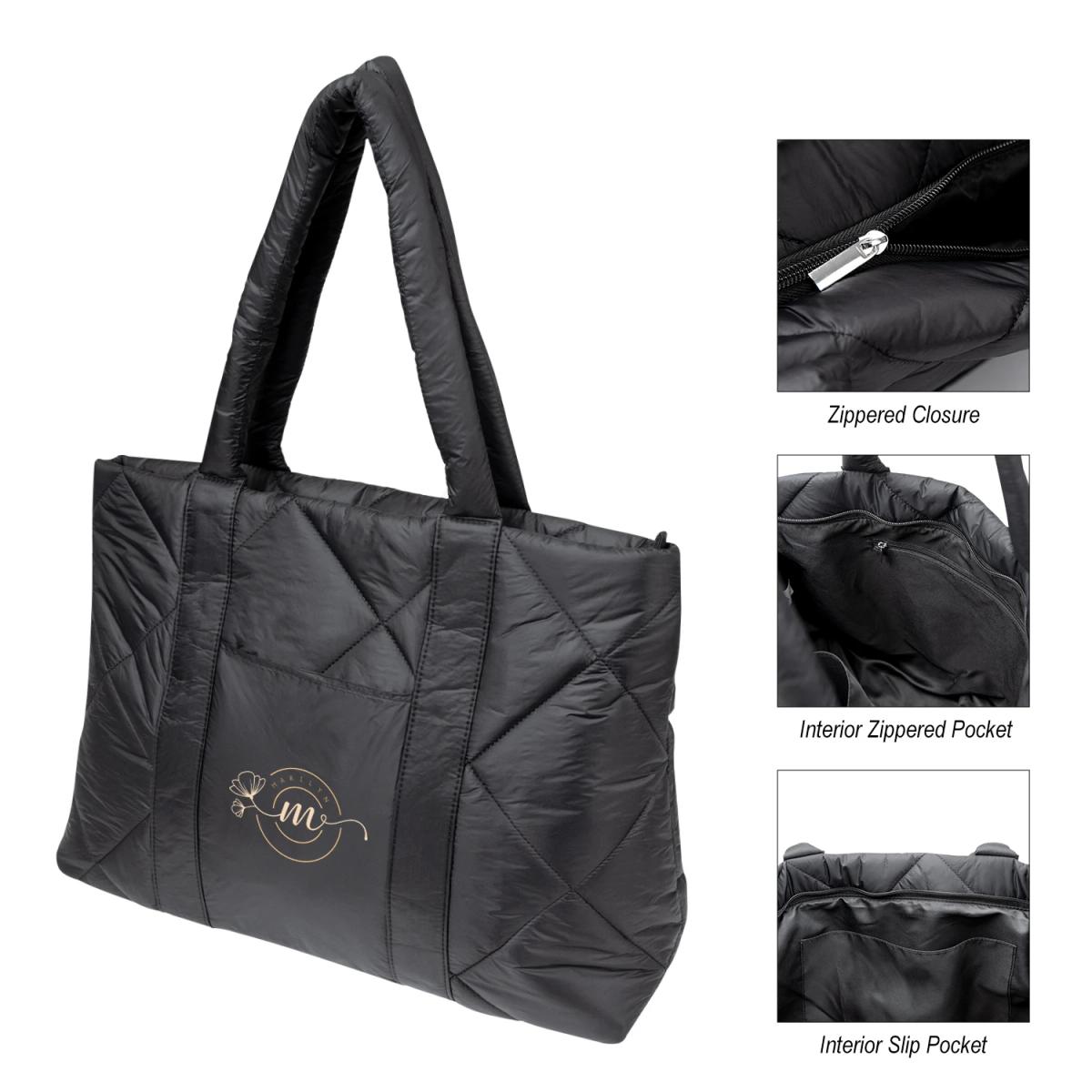 LUXE QUILTED PUFFER TOTE BAG